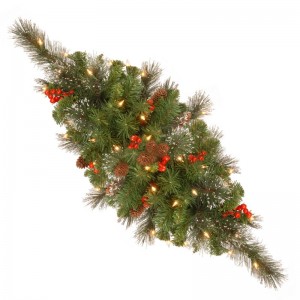 Three Posts Spruce Pre-Lit 30" Centerpiece with 35 Battery-Operated White LED Lights THPS3065